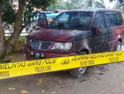 Pelaku Pembakaran Mobil Pria Yang Berseteru Dengan Putri Bupati Labusel Masih Misteri