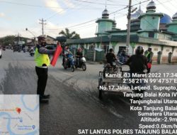 Tingkatkan Kamseltibcarlantas, Sat Lantas Polres Tanjung Balai Patroli Sore