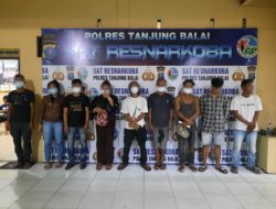 Satnarkoba Polres Tanjung Balai Grebek Kampung Narkoba Dikecamatan Datuk Bandar Timur, 7 Pria Dan 2 Wanita Diringkus