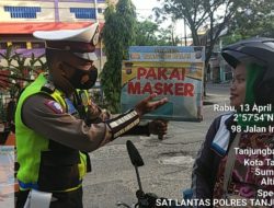 Satlantas Polres Tanjung Balai Himbau Warga Laksanakan Prokes Saat Bepergian