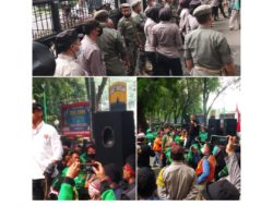 Polrestabes Medan Gelar PAM Demo Ratusan Ojol di Kantor DPRD Sumut