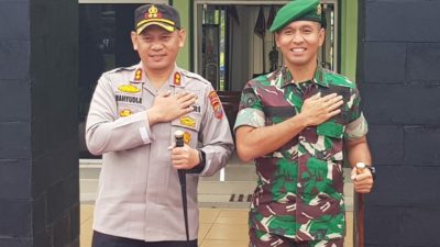 Kapolres Dairi Jalin Sinergitas TNI Polri Dengan Berkunjung ke Markas Yon 125 Si,mbisa