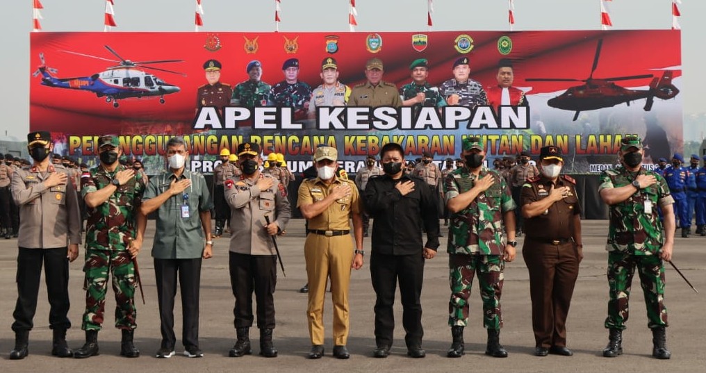 Kapolrestabes Medan Hadiri Gelar Pasukan Kesiapan Penanggulangan Karhutla