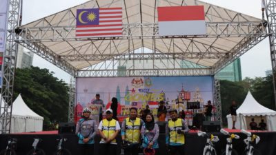 Polrestabes Gelar PAM Gowes Indonesia-Malaysia di Lapangan Benteng Medan