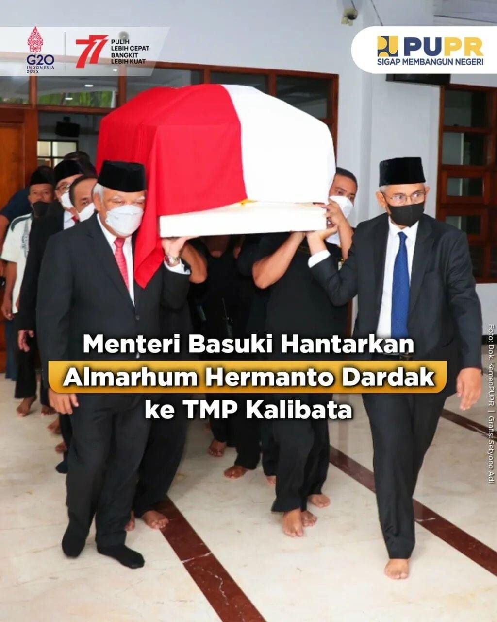 Pemakaman Wakil Menteri Pekerjaan Umum (PU) Periode 2009-2014 DR Ir. Achmad Hermanto Dardak, M.Sc., Ph.D Dilaksanakan Dengan Secara Kenegaraan