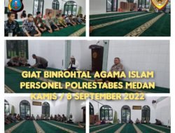 Polrestabes Medan Laksanakan Binrohtal kepada Personel Beragama Islam dan Nasrani