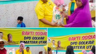 Golkar Sumut Salurkan SalurkanBeras Murah dan BBM Subsidi ke Betor dan Ojek