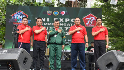 Polda Sumut dan Polrestabes Medan Turut Ramaikan Run Fun HUT ke-77 TNI di Lapangan Benteng