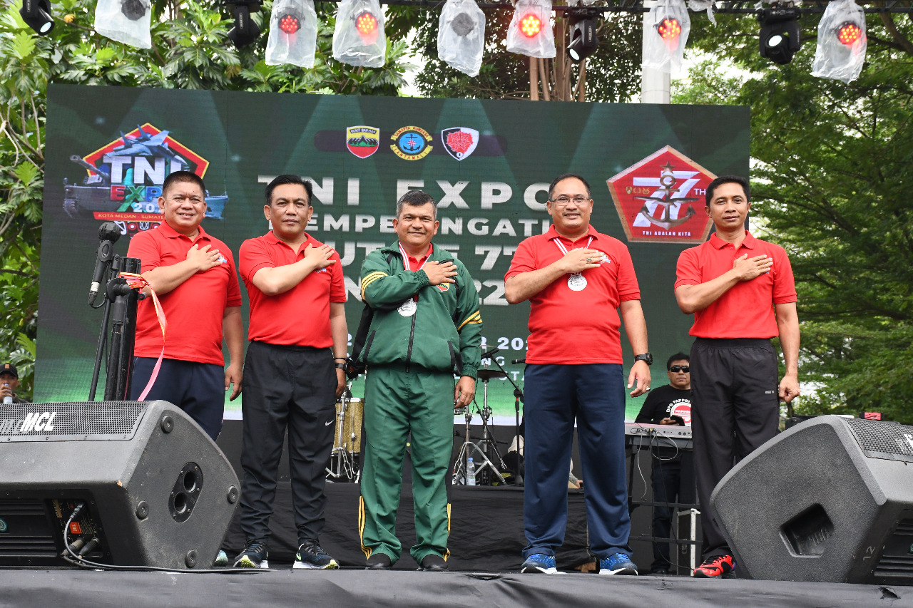 Polda Sumut dan Polrestabes Medan Turut Ramaikan Run Fun HUT ke-77 TNI di Lapangan Benteng