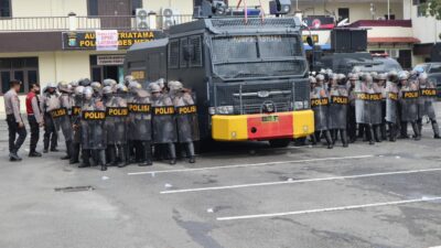 Hadapi Pemilu 2024, Sat Samapta Polrestabes Medan Gelar Simulasi Penanganan Aksi Unjuk Rasa