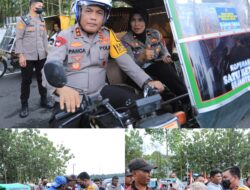 Kapolda Sumut Bawa Becak Bermotor Ajak Masyarakat Tertib Lalu Lintas