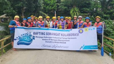 Serikat Pekerja dan Manajemen PLN Lubuk Pakam Rafting Bersama Jelajahi Sungai Padang