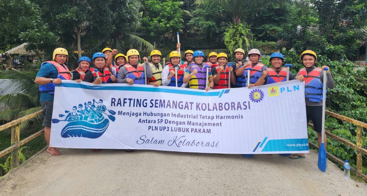 Serikat Pekerja dan Manajemen PLN Lubuk Pakam Rafting Bersama Jelajahi Sungai Padang