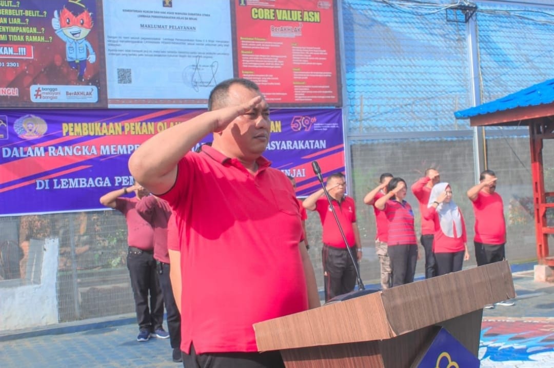 Lapas Binjai Gelar Upacara Pembukaan Pekan Olah Raga HBP ke 59