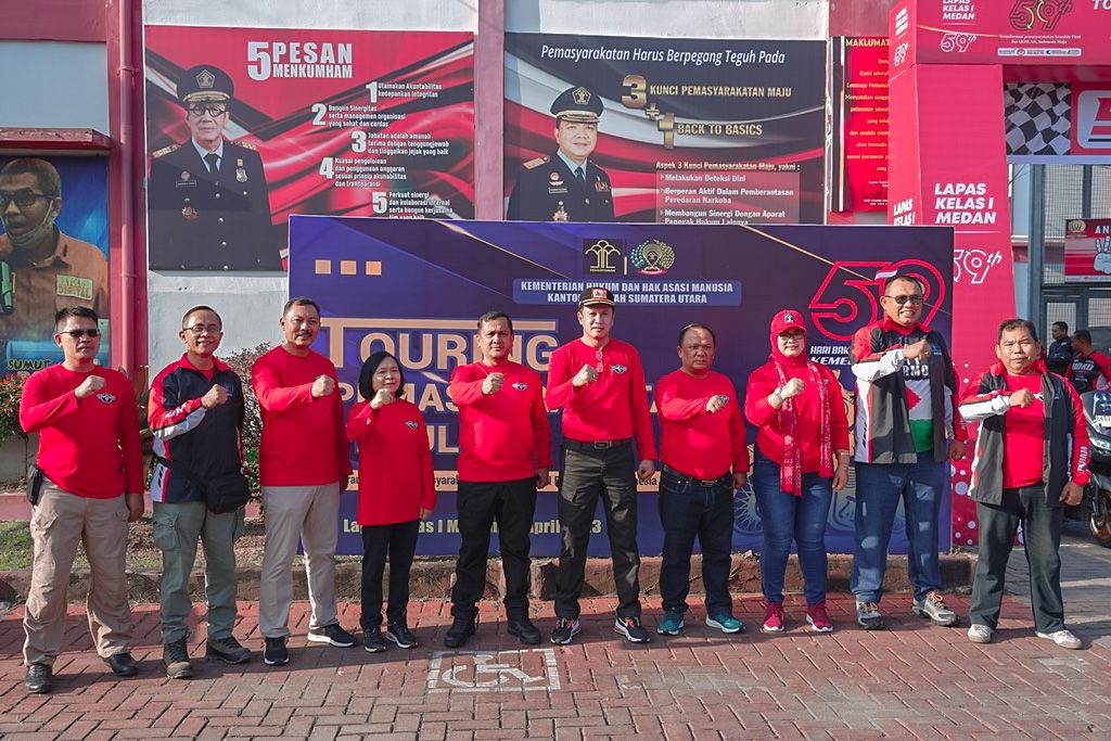 Kalapas Binjai Dan Jajaran Ikuti Touring Baksos Peringati HBP Ke-59