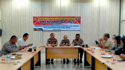 Polrestabes Medan Gelar Latihan Pra Operasi Bina Kusuma Toba 2023