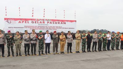 Kapolrestabes Medan Hadiri Apel Pasukan Kunjungan Ibu Negara