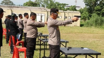 Ramaikan HUT 77 Bhayangkara, Kapolrestabes Medan Hadiri Lomba Tembak