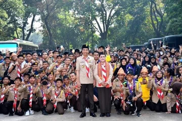 Presiden Jokowi dan Ibu Iriana Tinjau Raimuna Nasional XII