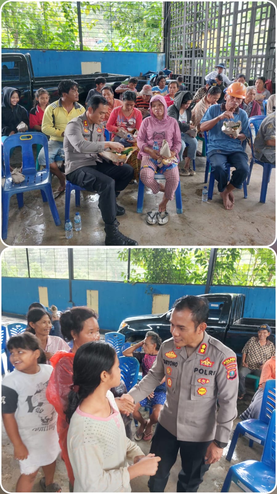 Puluhan Pemulung di TPA Sibolga Makan Bersama Dengan Kapolres Sibolga