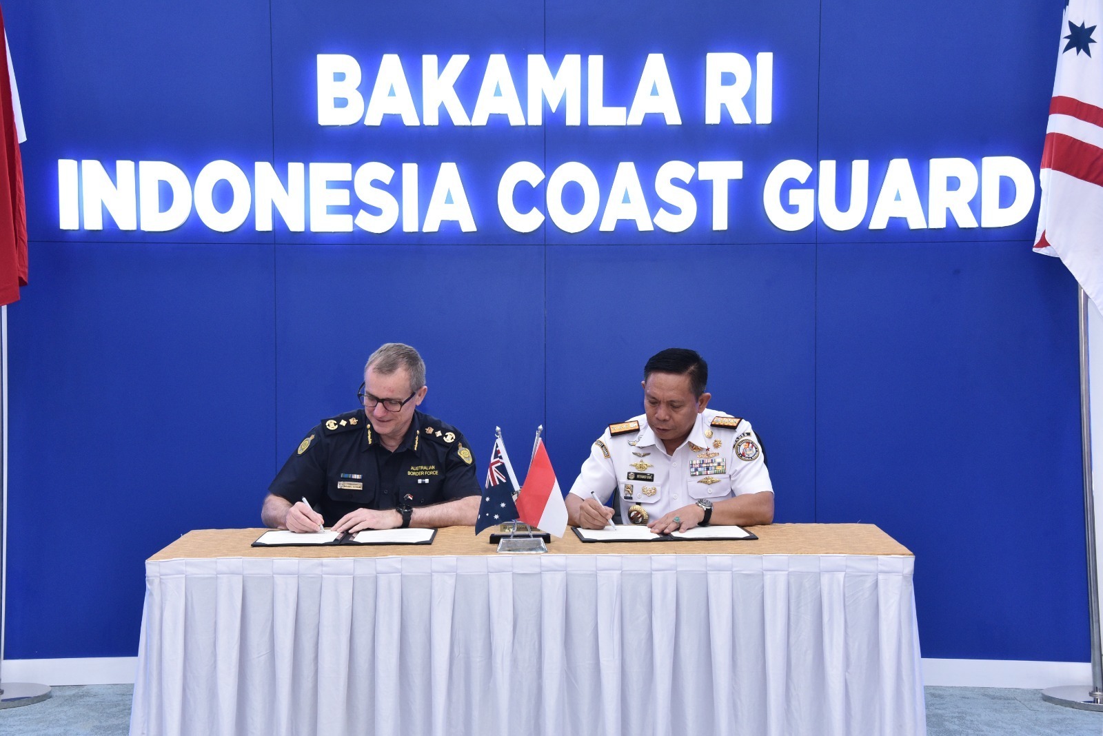 Lanjutkan Kerja Sama Maritim, Bakamla RI dan ABF Gelar SOM Ke-6