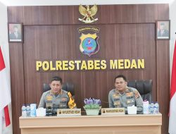 Kapolrestabes Medan Hadiri Pembukaan Rakernis Baharkam Polri T.A 2023 Via Zoom