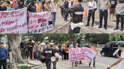 Massa Mahasiswa Masyarakat Geruduk Kantor KPU dan Bawaslu Sumut Minta Periksa Keaslian SKTT SMU Caleg Bayek