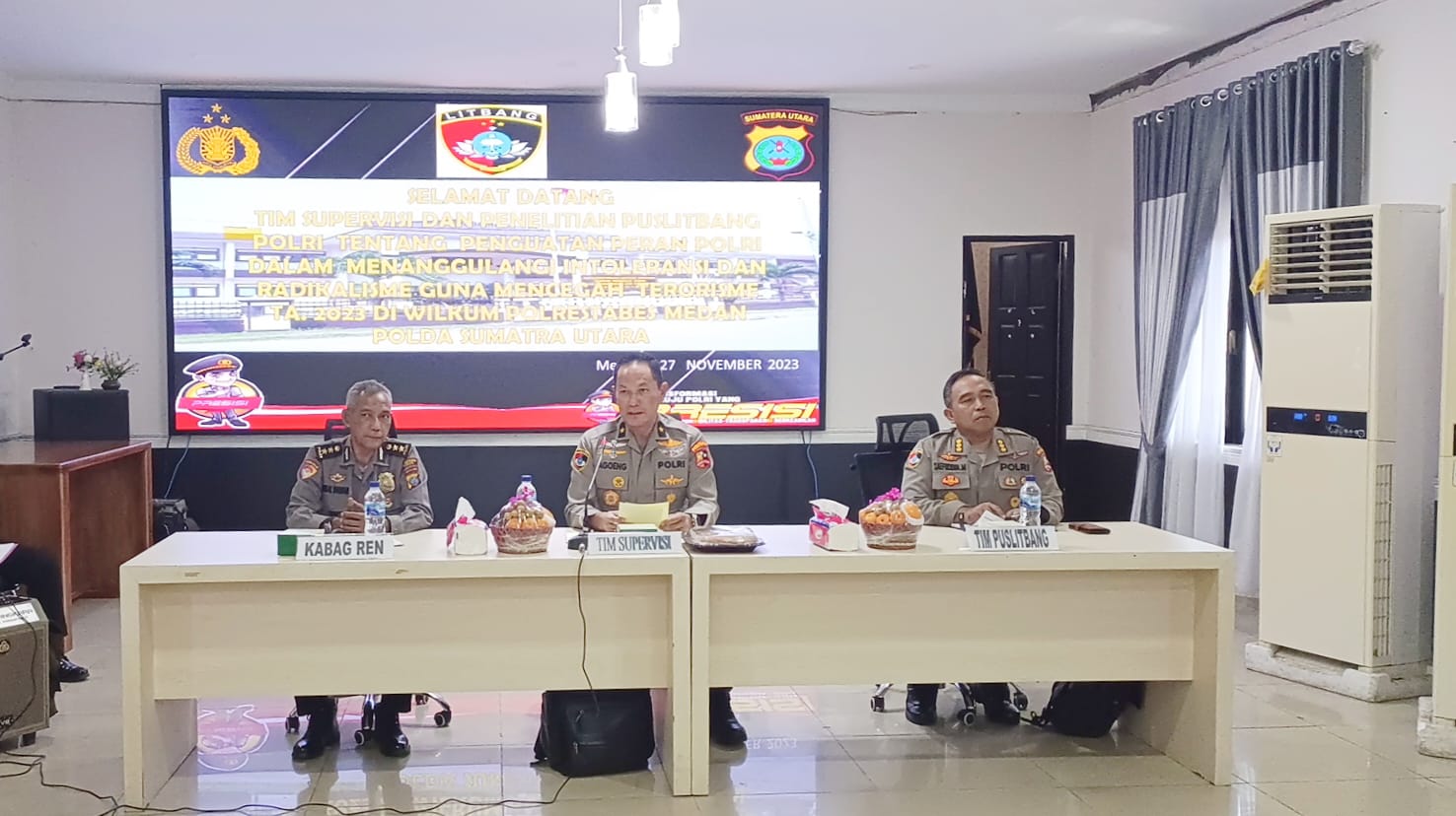 Tim Supervisi dan Penelitian Puslitbang Polri Kunjungi Polrestabes Medan Bahas Pencegahan Terorisme