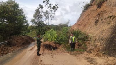 Tanah Longsor Timbun Jalinsum Taput - Tapteng Arus Lalin Sempat Tersendat Selama 4 Jam