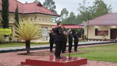 Meskipun hujan menguyur Polres Humbahas Laksanakan Upacara Memperingati Hari Kesaktian Pancasila