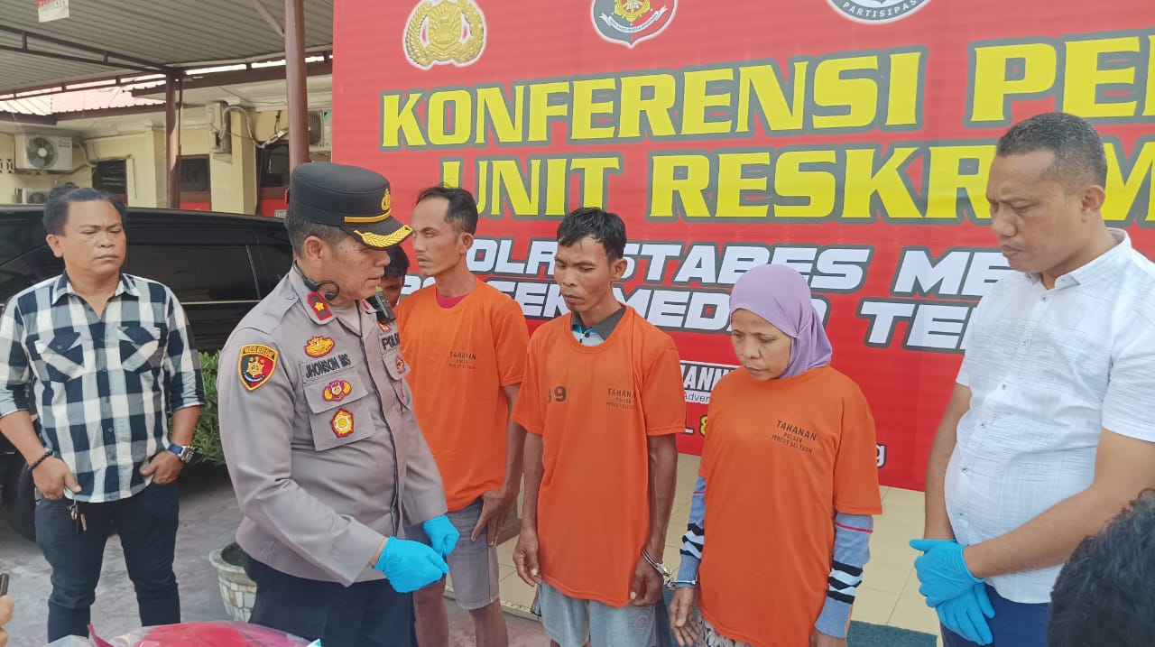 Polsek Medan Tembung Tangkap Empat Pelaku Pembunuhan Wanita Yang Ditemukan di Tumpukan Sampah