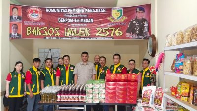 Komunitas Pembina Kebajikan dan Denpom 1/5 Medan Gelar Bakti Sosial Sambut Imlek 2576