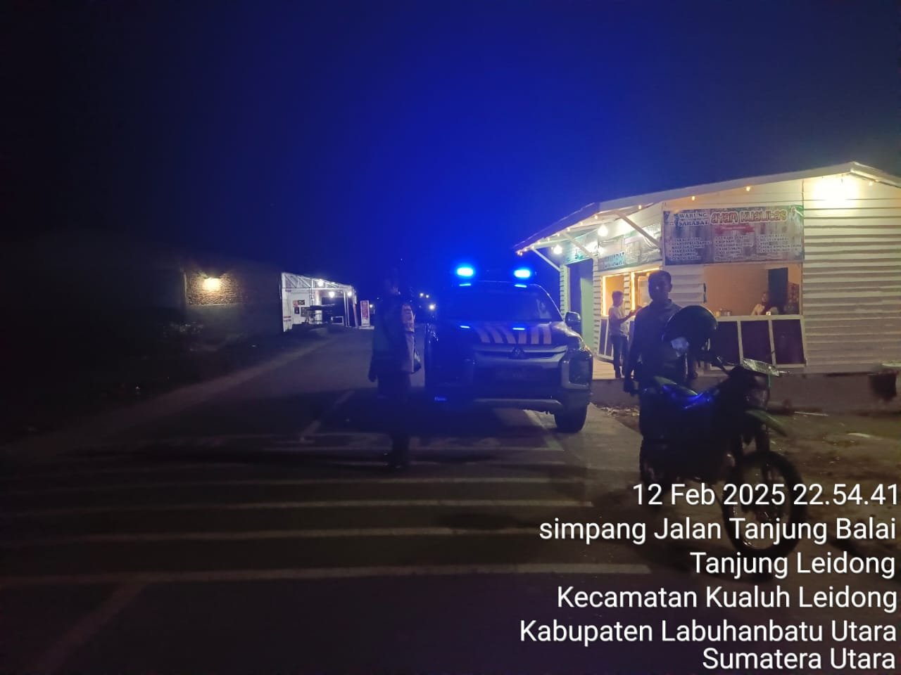 Rutin Patroli Malam Hari Polsek Kualuh Hilir Antisipasi Gangguan Kamtibmas Balap Liar dan Kejahatan Jalanan