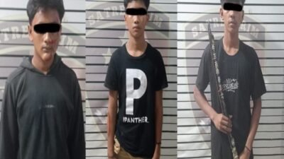 Polsek Sunggal Amankan 3 Anggota Geng Motor Bersenjata Tajam