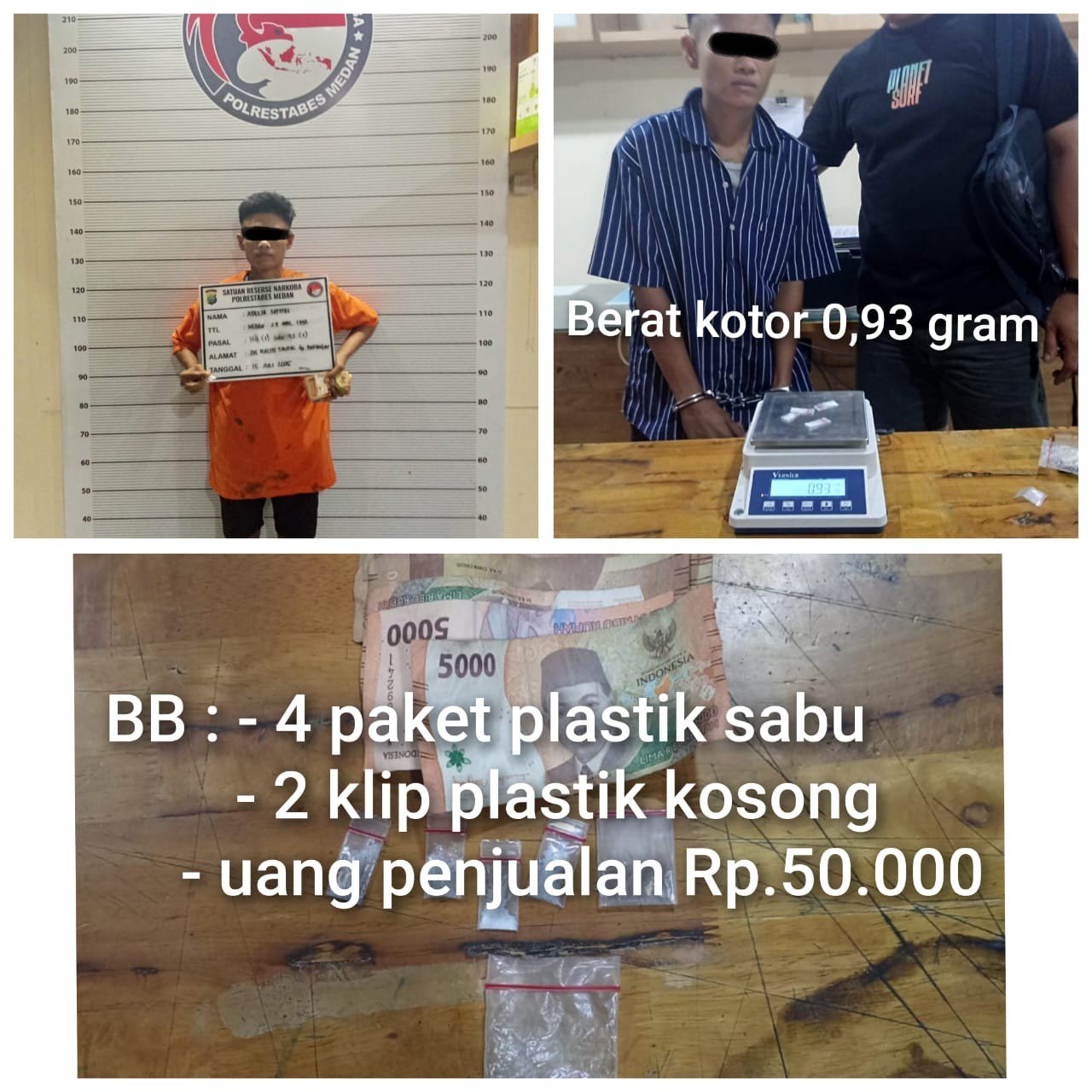 Diciduk Wanita Muda Jual Sabu di Gang Sempit Medan Perjuangan