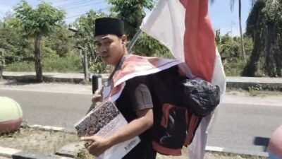 Mahmudin Aksi Jalan Kaki Tanjungbalai - Mabes Polri, Protes Kriminalisasi Oknum Kompol DK