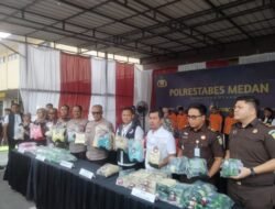 Polrestabes Medan Musnahkan 50 Kg Sabu dan 78 Ribu Ekstasi, 5 Tersangka Jaringan Lintas Daerah Ditangkap
