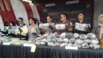 Polrestabes Medan Musnahkan Narkotika Jenis Sabu Sebanyak 29.731,65 gram, 19.800 butir Ekstasi dan 22.750 gram Ganja