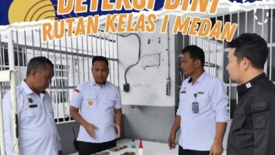 Deteksi Dini, Tim Pengamanan Rutan Kelas I Medan Laksanakan Pemeliharaan dan Rolling Gembok