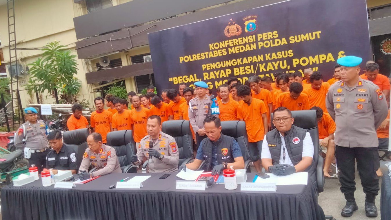 Polrestabes Medan Ungkap 103 Kasus Kejahatan Dalam 15 Hari, 147 Tersangka Diamankan