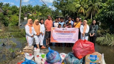 Keluarga Besar Dharma Wanita Persatuan Lapas Kelas IIA Binjai melakukan Penyaluran Bantuan Sosial Bagi Korban Banjir