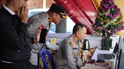 Polrestabes Medan Aktifkan Pos Pengamanan Operasi Lilin Toba 2025, Kapolrestabes Tinjau Pospam Sisingamangaraja
