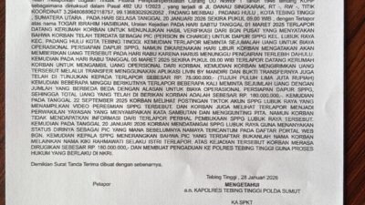 Diduga Tertipu Ratusan Juta, Warga Tebingtinggi Lapor Polisi