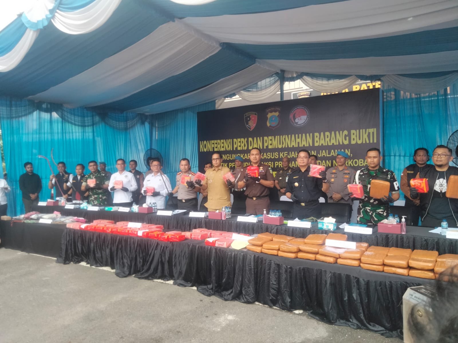 Polrestabes Medan Musnahkan 52 Kg Sabu dan 50 Kg Ganja, 3 Kurir Jaringan Internasional Ditangkap ‎