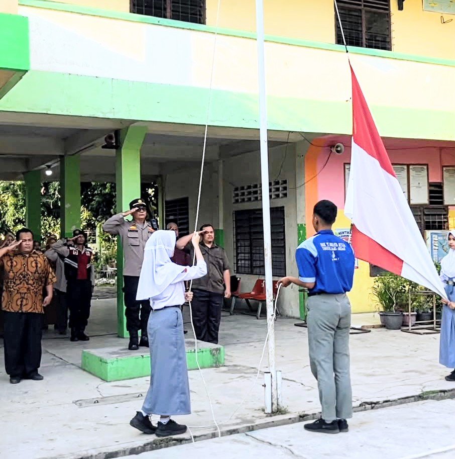 Kanit Samapta Polsek Sunggal Jadi Pembina Upacara Di Yaspend Mulia, Menolak Aksi Gank Motor, Tawuran Dan Penyalahgunaan Narkoba