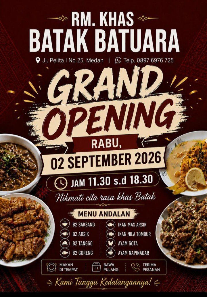 Kuliner Khas Batak Hadir di Medan Perjuangan, Rumah Makan Batuara Resmi Dibuka ‎