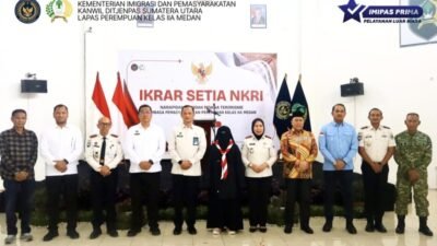 Tinggalkan Paham Radikalisme, Napiter Lapas Perempuan Kelas IIA Medan Ucapkan Ikrar Setia NKRI